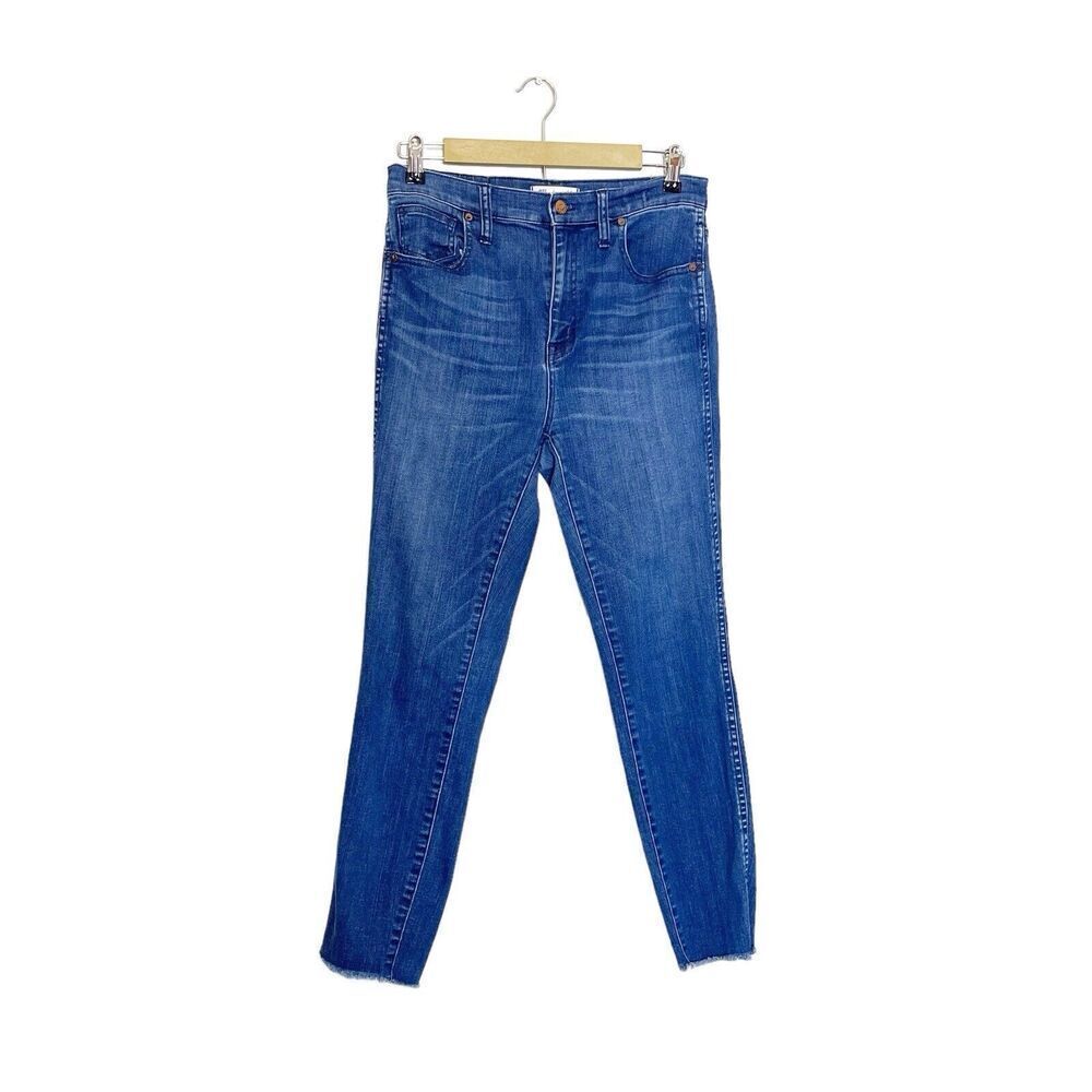 Madewell 30x26.5 Jeans 10" High-Riser Skinny Skinny Medium Blue Denim Stretch